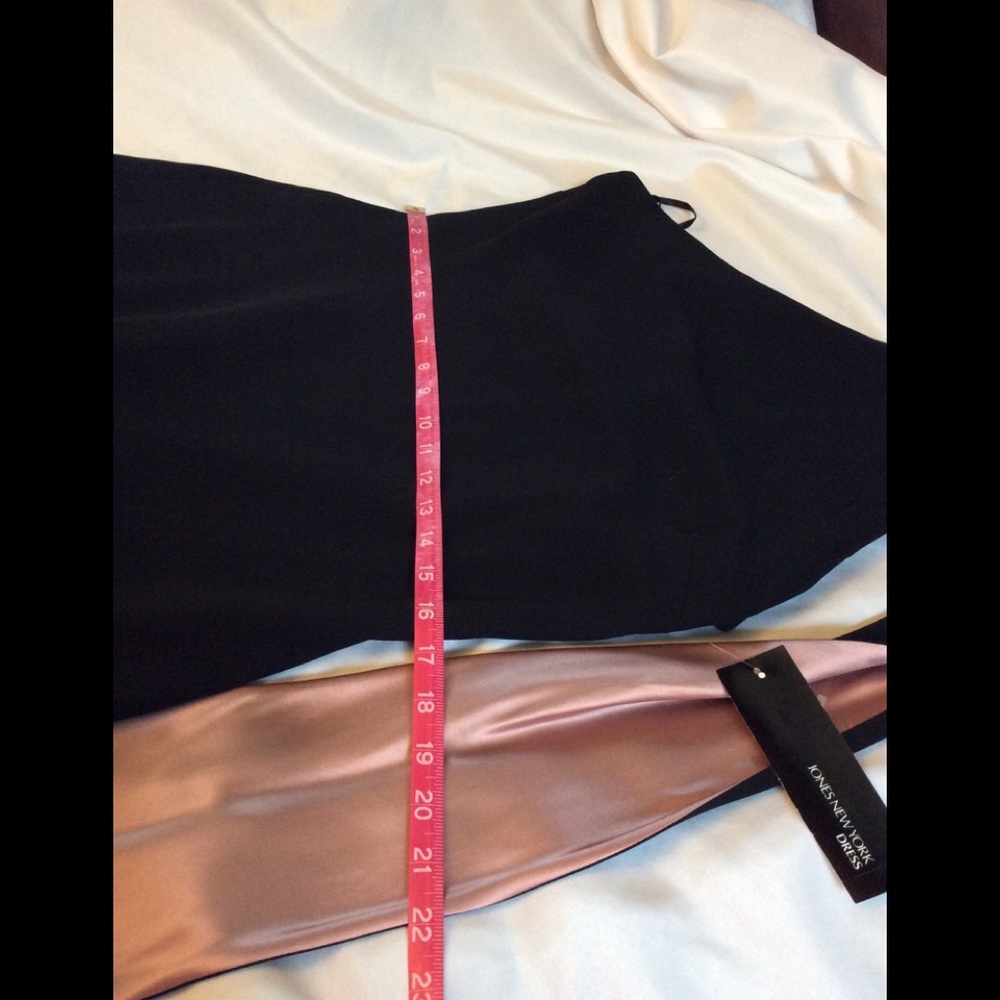 JNY NWT Gorgeous Black/Pink One Shoulder Dress 10 - Picture 11 of 15